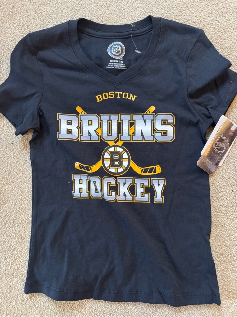 New Boston Bruins children Black Hockey Tee - Official NHL Fan Shirt